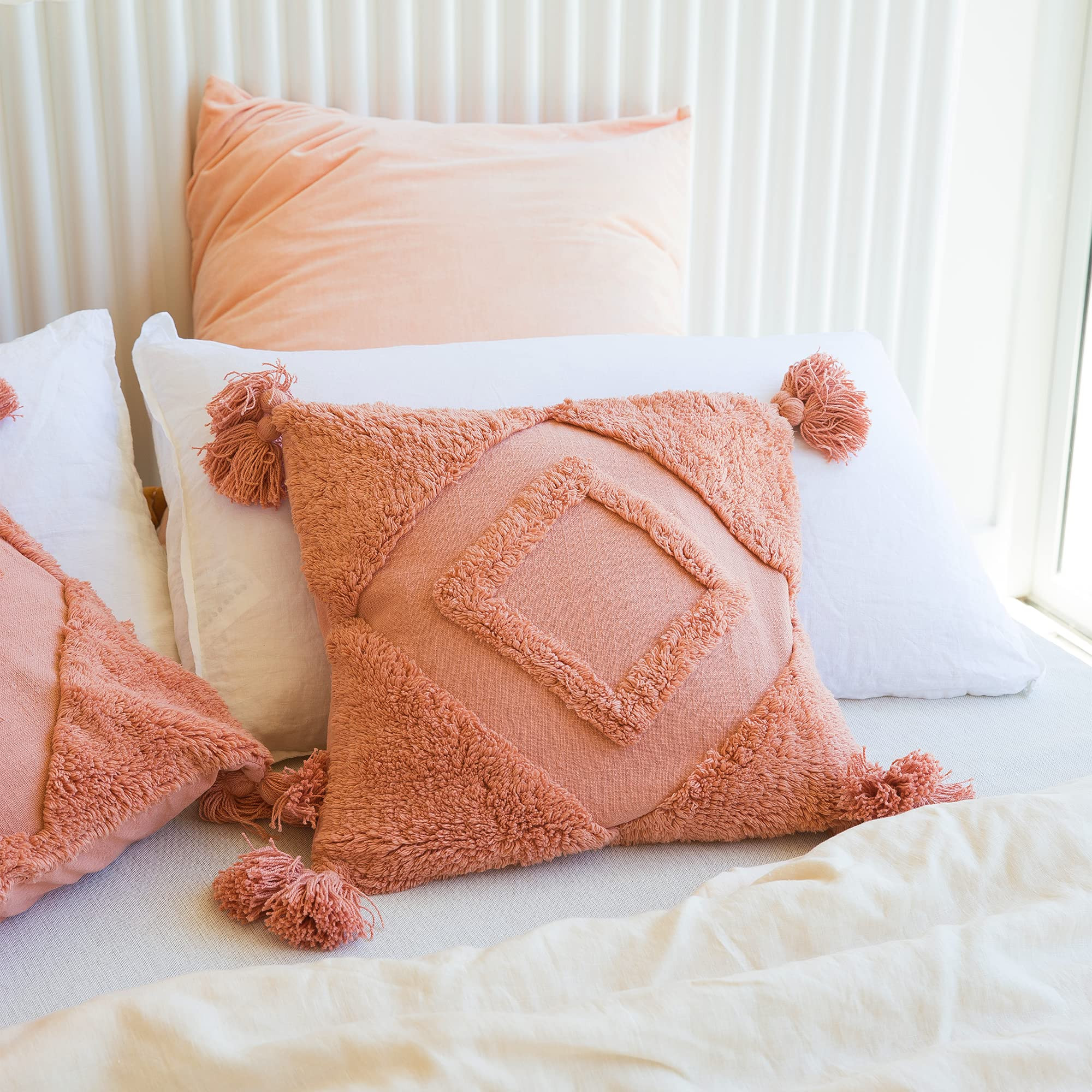 Banilla Set of 2 Bohemian Decorative Throw Pillow Covers 18x18 | 100% Cotton Boho Pillow Covers Perf | Amazon (US)