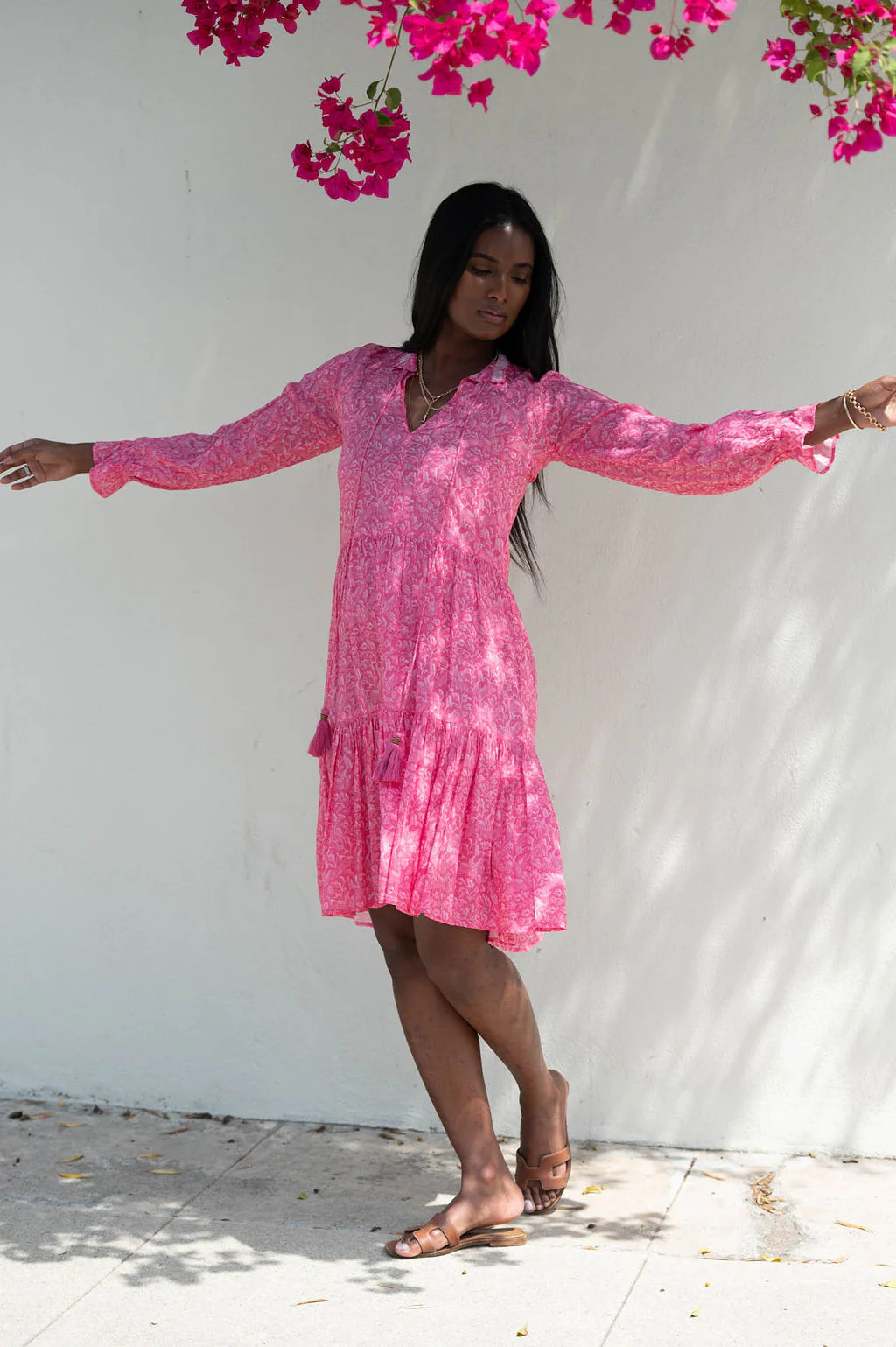 SIENNA MIDI IN THE SUMMER FOREST PRINT | Roma Label