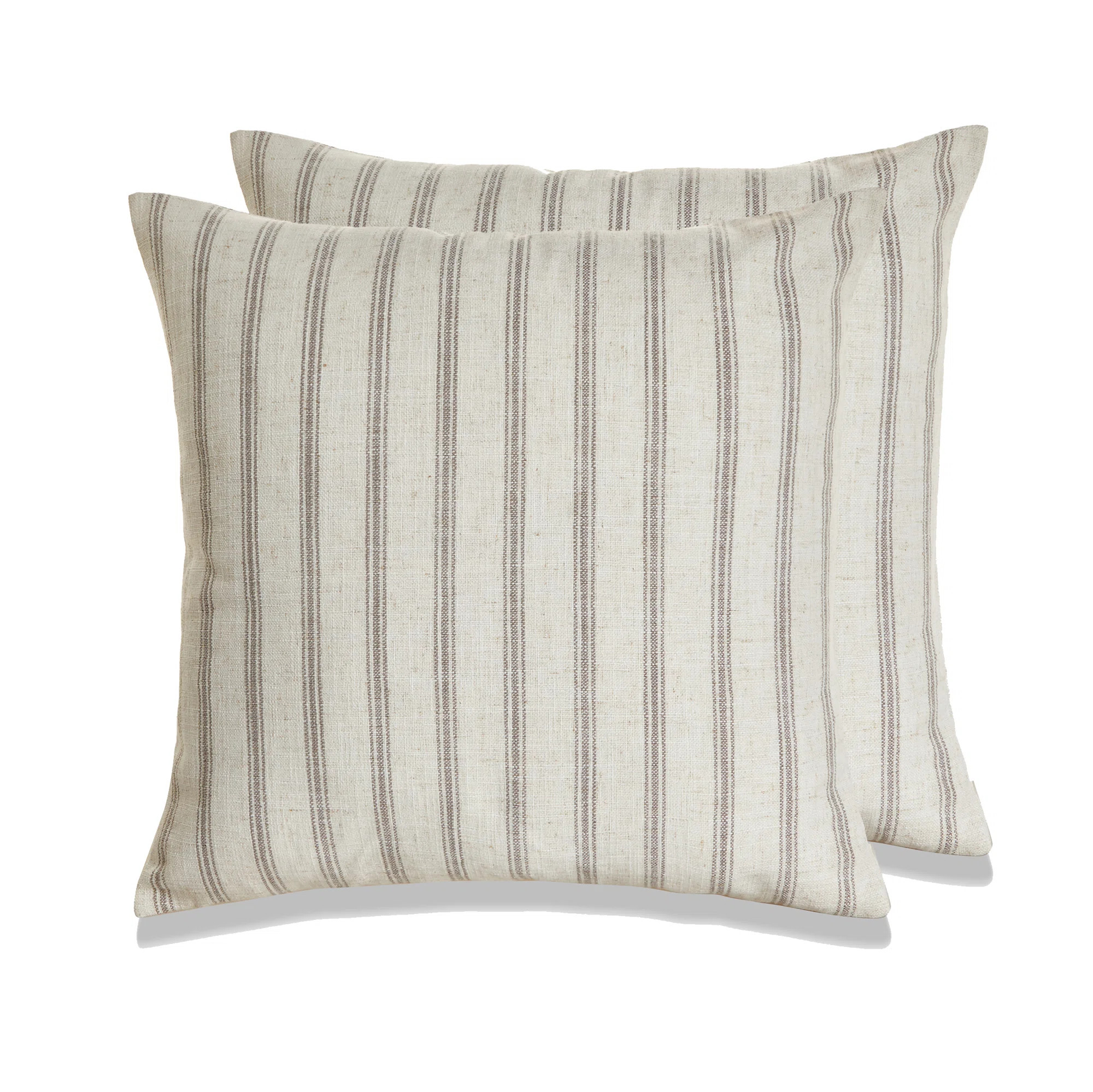 French Stripe Striped Linen Reversible Pillow Cover (Set of 2) | Wayfair North America