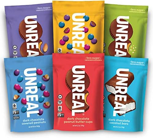 UNREAL Vegan Variety Pack | Less Sugar, Fair Trade, Non-GMO | 6 Bags | Amazon (US)