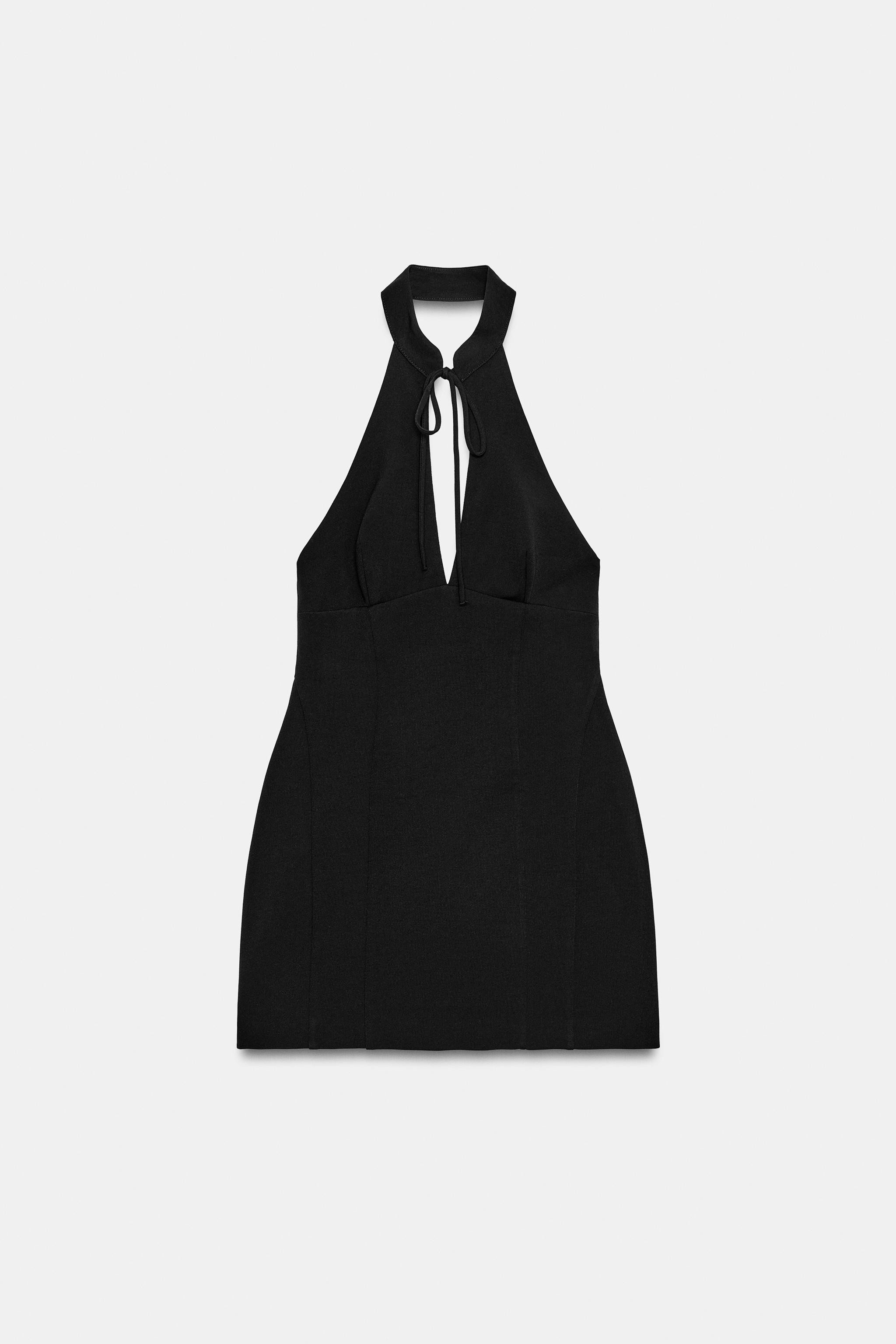 VOLUMINOUS HALTER MINI DRESS | Zara Canada