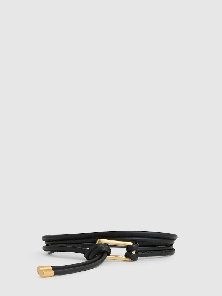 Buy Reiss Black Tara Sculpted Buckle Tubular Tie Belt from Next Ireland | Next EU