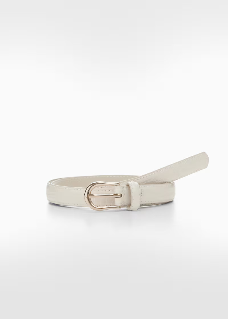 Buckle skinny belt -  Women | Mango United Kingdom | MANGO (UK)