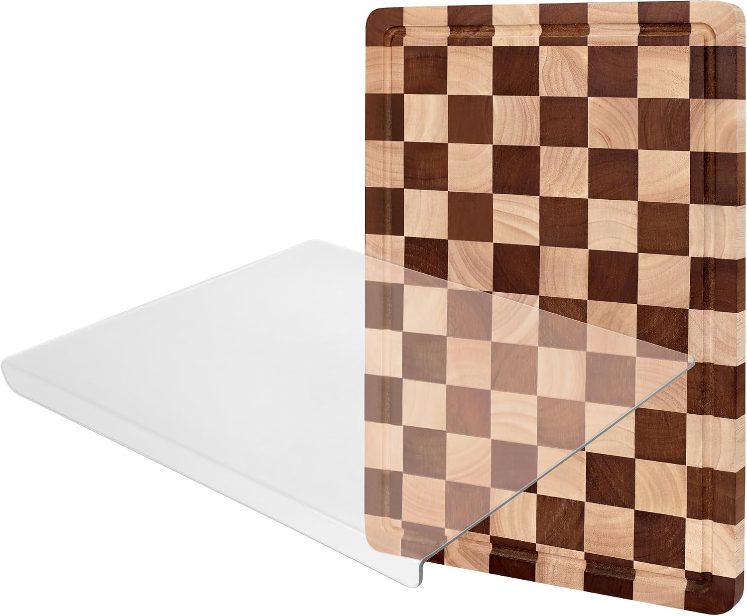Cutting Board Set of 2, Wood & Acrylic,Reversible,Gentle on Blades | Amazon (US)