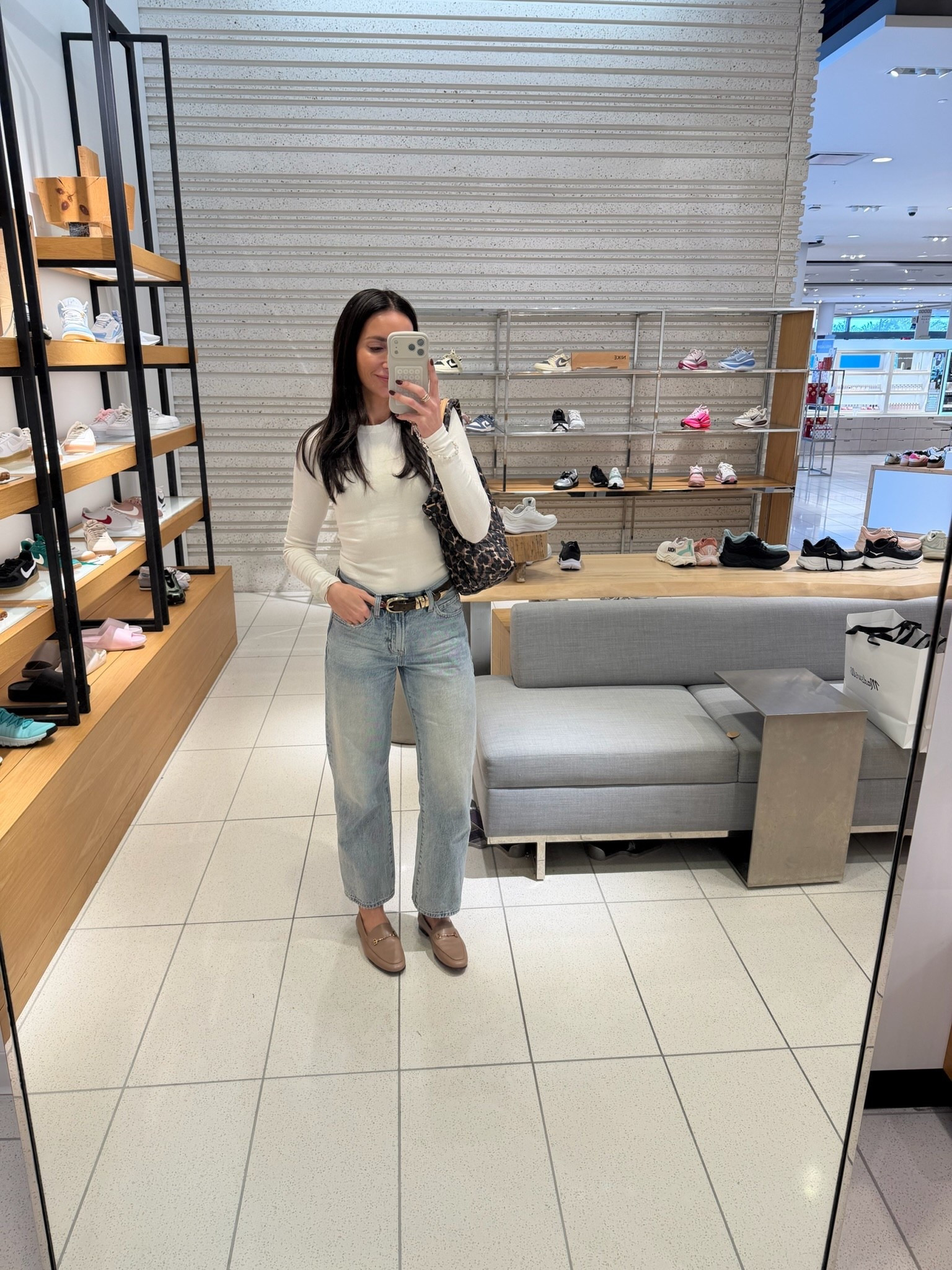 Casual shopping outfit, basic long sleeve, fall basics, barrel jeans, outfits for fall, annabrstylee

#LTKSeasonal #LTKootd #LTKOver40