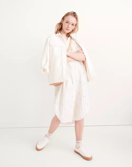 Oversized Midi Shirtdress in Ikat Stripe | Madewell