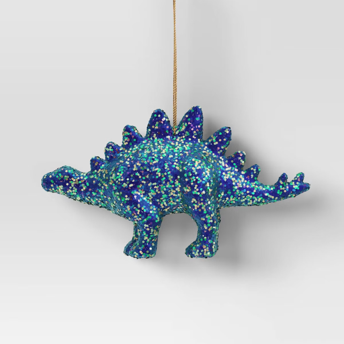 5" Christmas Plastic Chunky Glitter Dinosaur Ornament Blue - Wondershop™ | Target