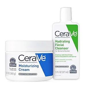 CeraVe Moisturizing Cream and Hydrating Face Wash Trial Combo | 12oz Cream + 3oz Travel Size Clea... | Amazon (US)