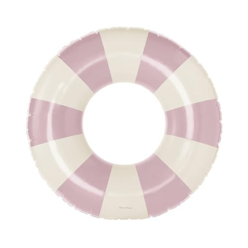 Petites Pommes Beach Floats for Kids - Durable Swim Ring, Handprinted Classic Striped Design Pool Inner Tubes, Soft Comfort Seaming, Packable Floats for Travel, Baby Pink, 35 inch | Amazon (US)