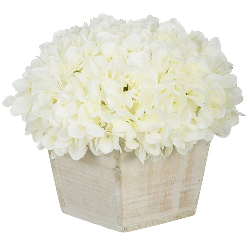 Hydrangea Arrangement in Planter | Wayfair North America