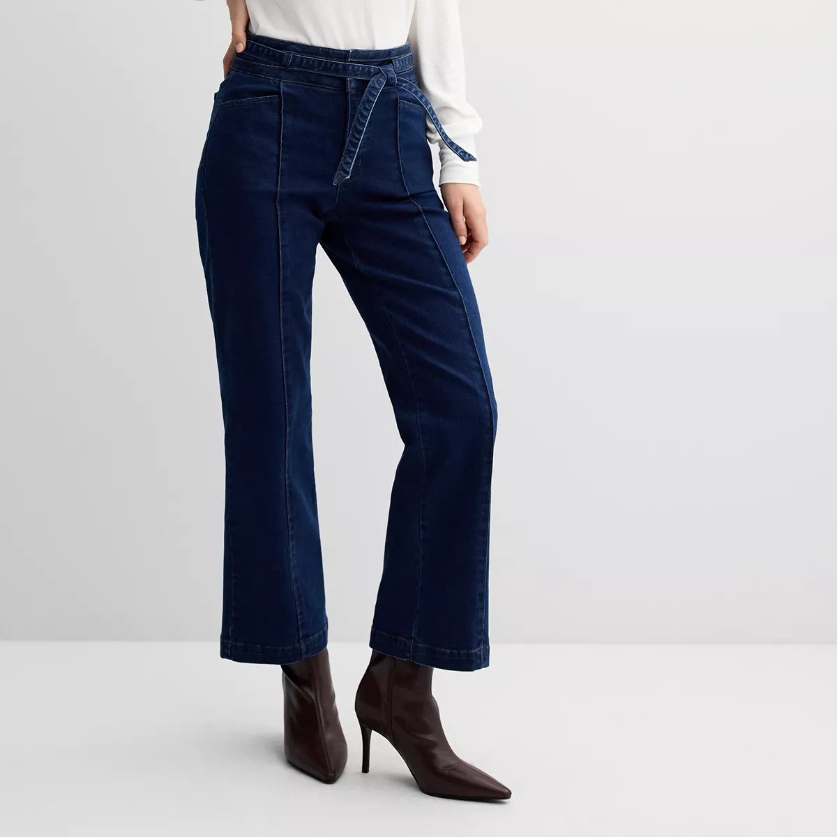 Women's Draper James Belted Mid-Rise Wide-Leg Jeans | Kohl's