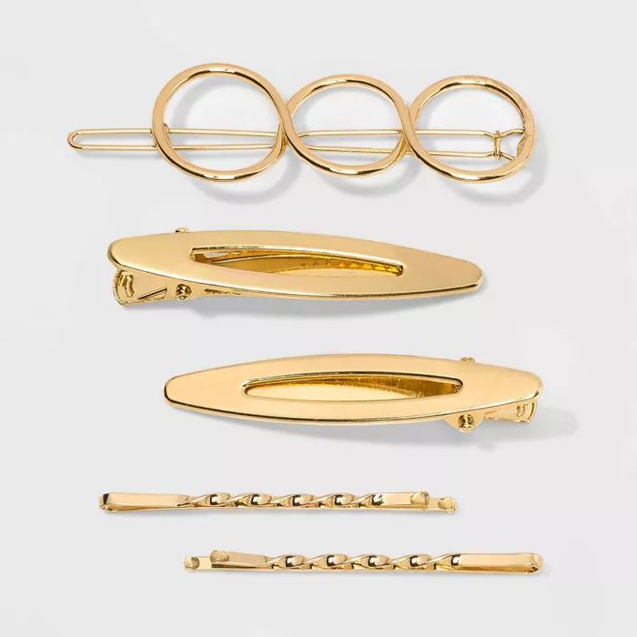 Metal Assorted Clip Set 5pc - A New Day™ Gold | Target