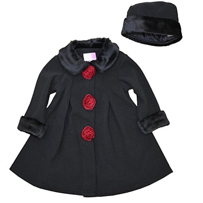 Good Lad Black Fleece Coat with Fur Trim & Matching Hat | Amazon (US)