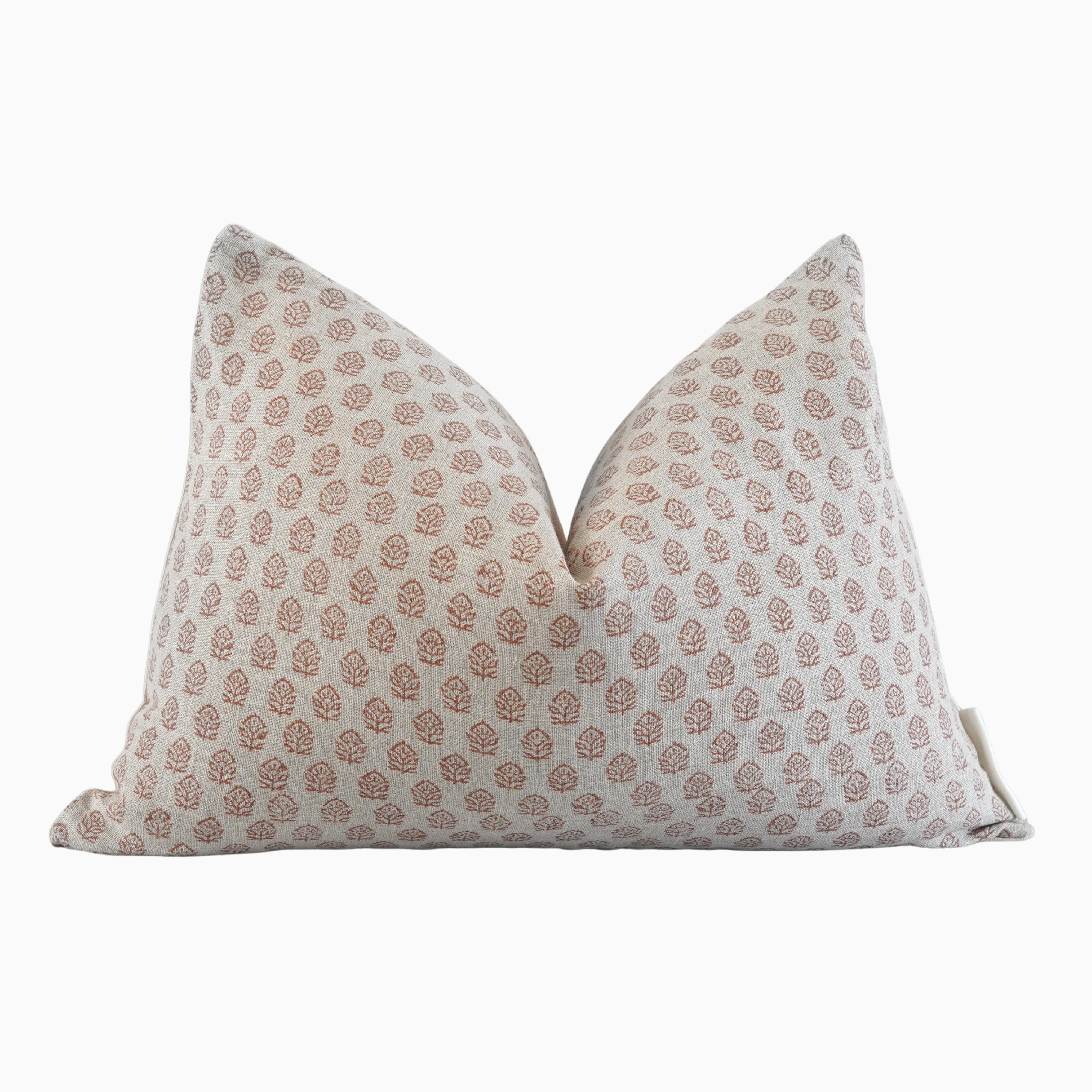 ADELOLA- Indian Hand Block Linen Lumbar Pillow Cover | Ruffled Thread