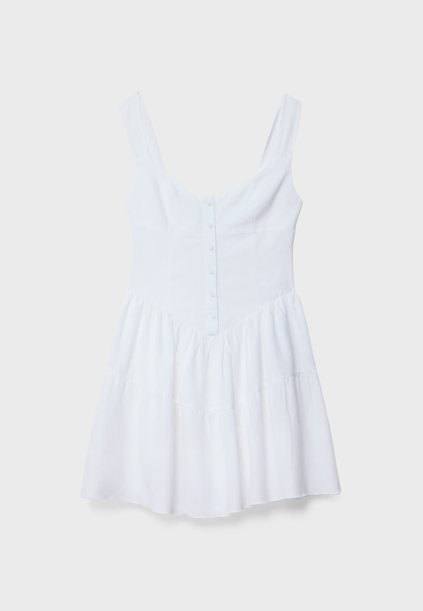 Short striped linen blend corset-effect dress - Women's fashion | Stradivarius United Kingdom | Stradivarius (UK)