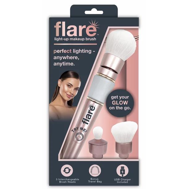 Flare Cosmetic Light Up Brush. Includes Contour, eye and blush brush. Perfect lighting for anywhe... | Walmart (US)