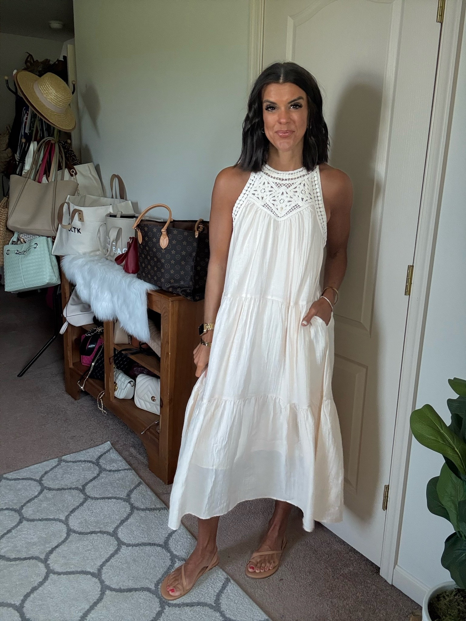 Size small in dress Size up half size in sandals

#LTKdayinmylife #LTKgrwm #LTKmomlife