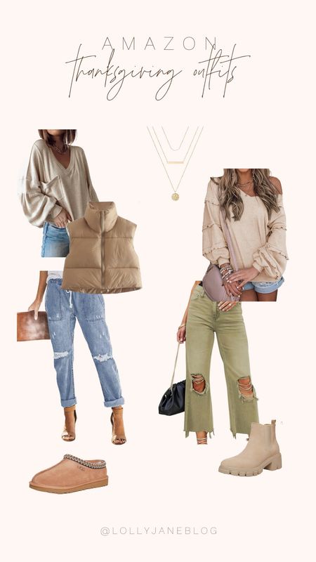 Amazon Thanksgiving Outfit ideas and favorites! 🤍

Thanksgiving is the holiday for comfy cute clothes, so you can let go of the calories and unbutton your pants. These sweatpant jeans are perfect for this particular holiday, and pairs well with the trendy vest and a nice sweater underneath. 

#LTKHoliday #LTKstyletip #LTKSeasonal