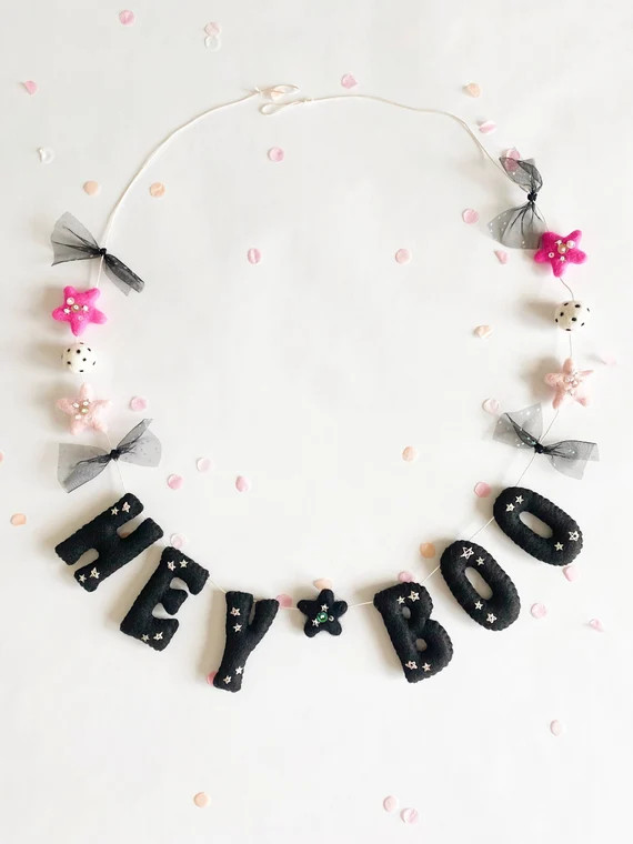 Whimsical Hey Boo Felt Garland  Halloween Decor  Trick or - Etsy | Etsy (US)