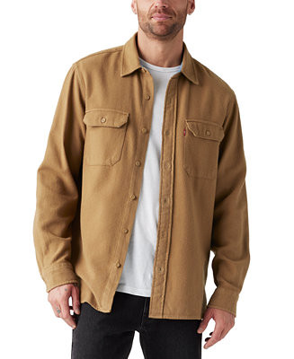 Men's Worker Relaxed-Fit Button-Down Shirt | Macy's