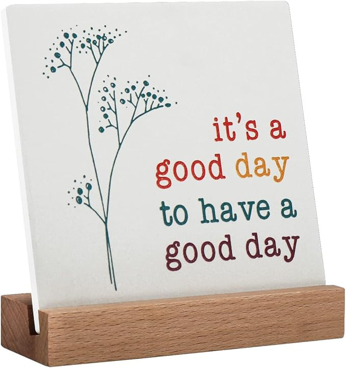 Lodeskee Positive Decor Motivational Decoration Gifts, It's a Good Day Sign Inspirational Desk Ar... | Amazon (US)
