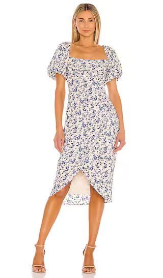 Square Neck Bubble Sleeve Dress | Revolve Clothing (Global)