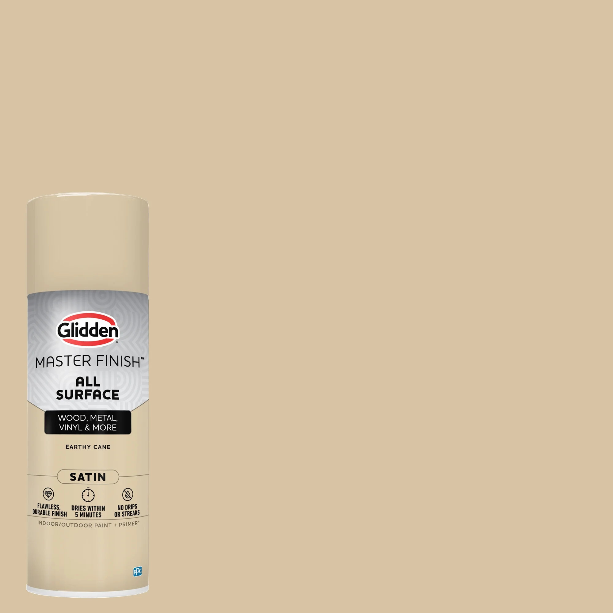 Glidden Master Finish 12 oz. Satin Earthy Cane Interior/Exterior All Surface Spray Paint and Prim... | Walmart (US)
