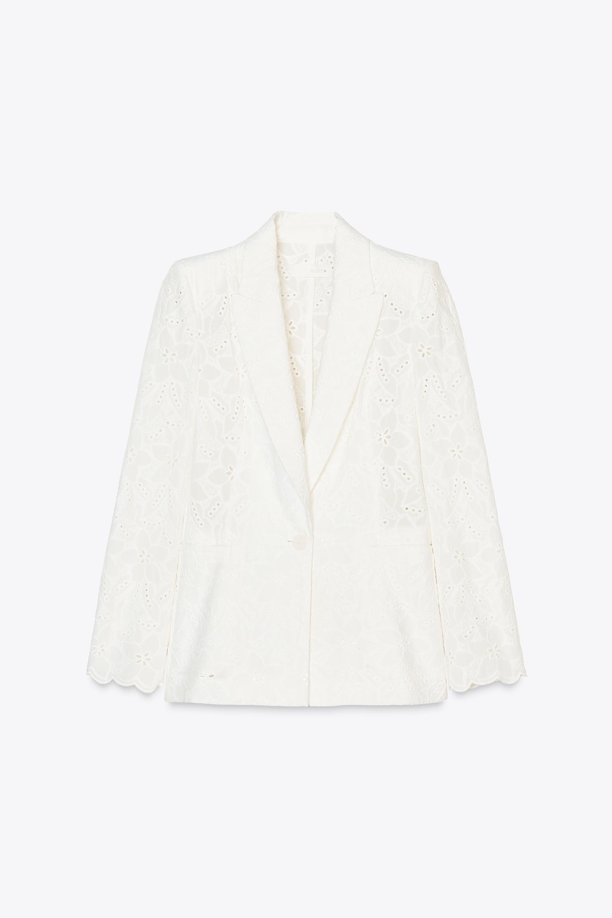 EMBROIDERED EYELET BLAZER | Zara US