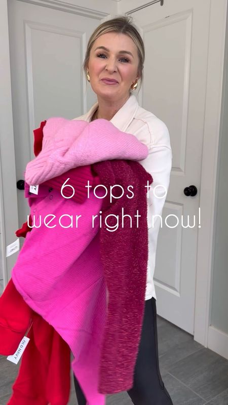 6 tops to wear right now from Old Navy. 3 tops perfect to pair with leggings. You 100% will LOVE the first two. I can’t get enough of the pink sweater. So soft and the perfect shade of pink. 

Wearing size small in everything 

#LTKsalealert #LTKfindsunder50 #LTKSeasonal