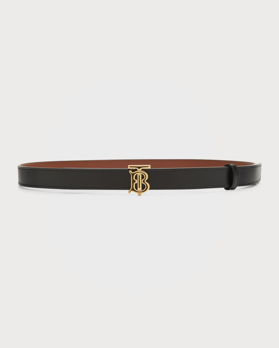 Burberry TB Monogram Semi-Patent Leather Belt | Neiman Marcus