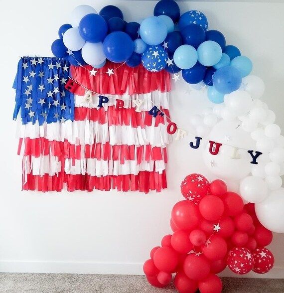 4th of July American Flag Plastic Streamer Fringe Wall | Etsy | Etsy (US)