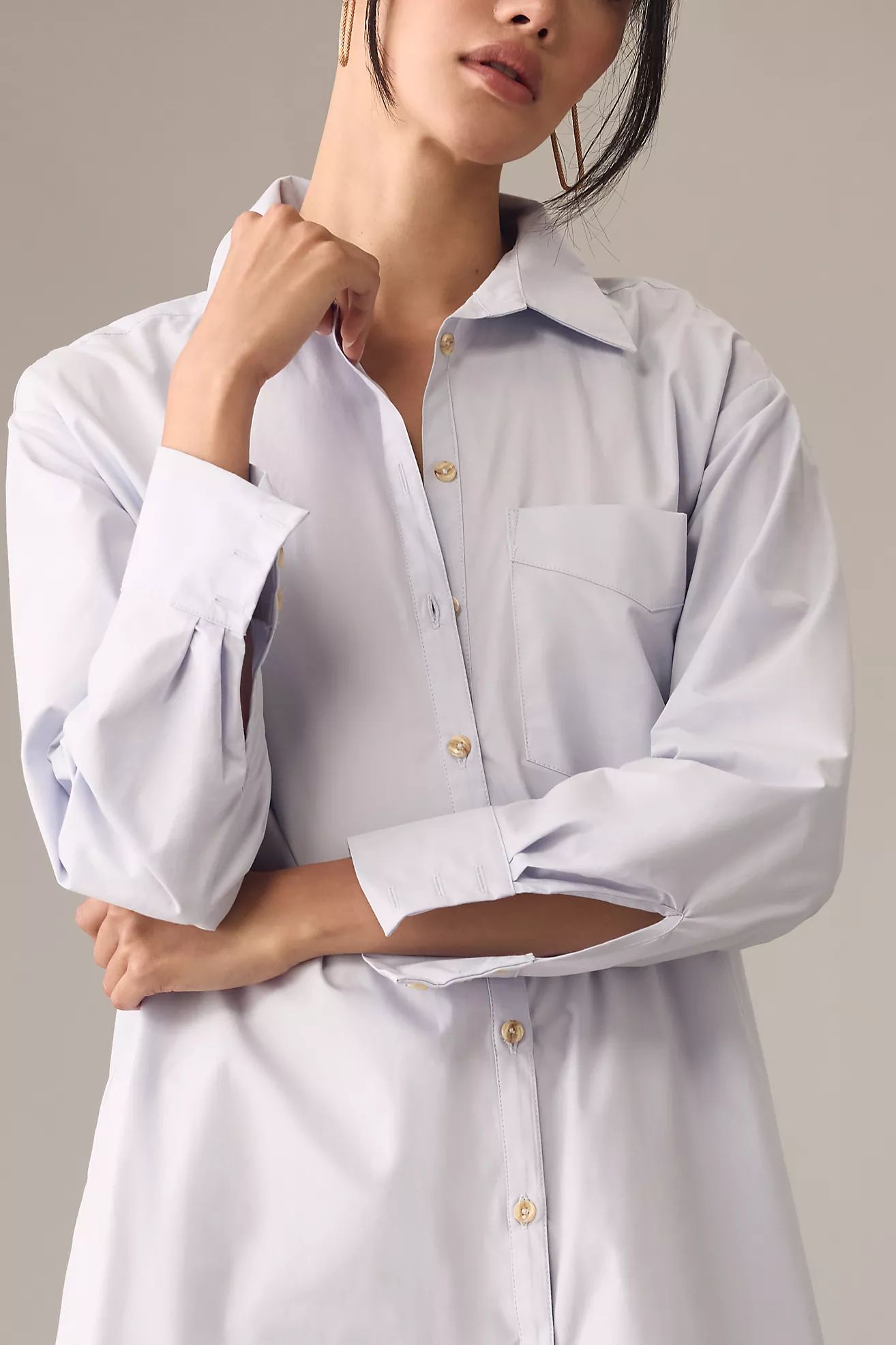 The Soren Long-Sleeve Shirt Dress by Maeve | Anthropologie (US)