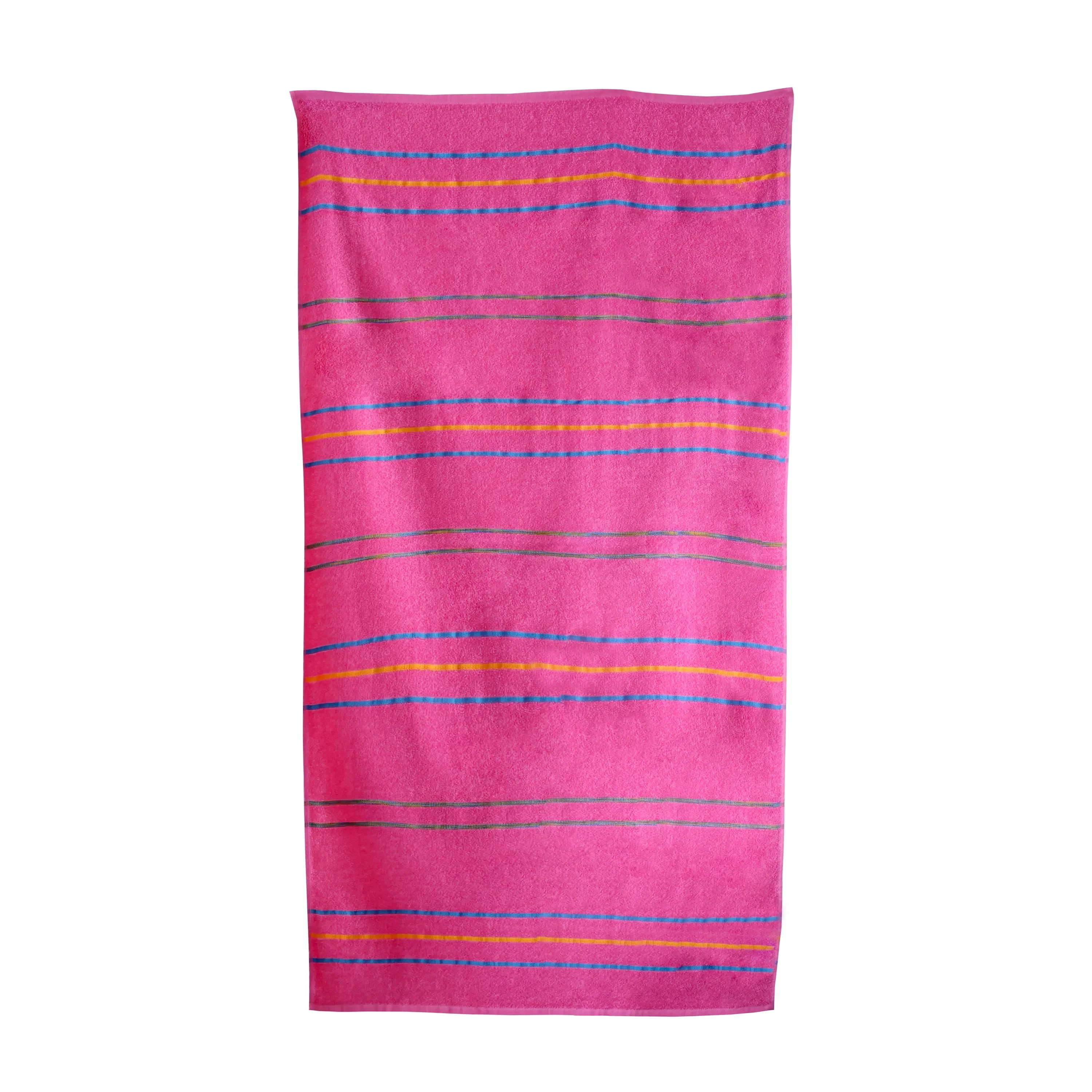 Mainstays Adult Cotton Blend Pink Flame Beach Towel, 28" X 58" | Walmart (US)