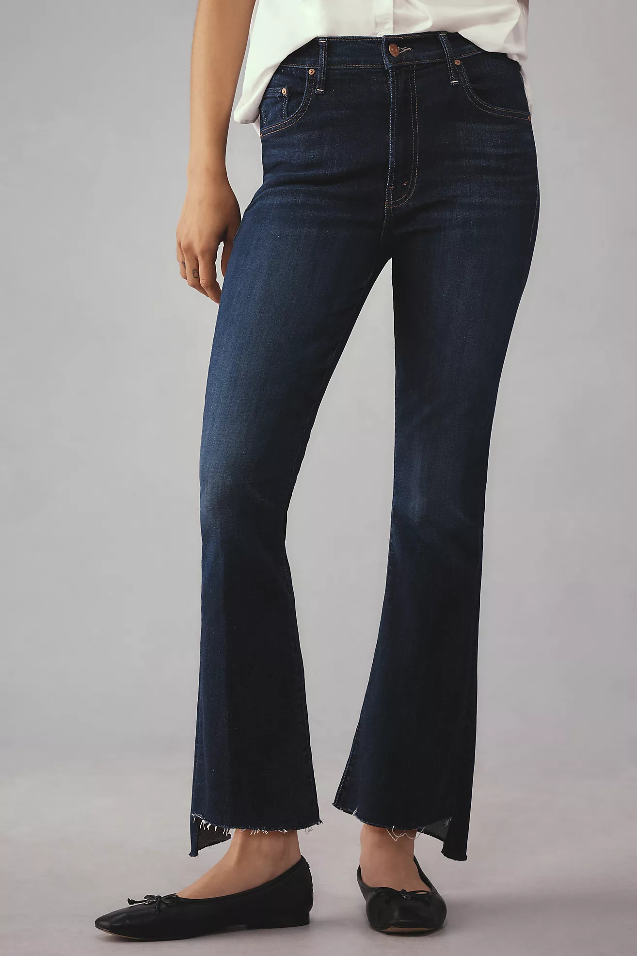 MOTHER The Insider Crop Step Fray Jeans | Anthropologie (US)