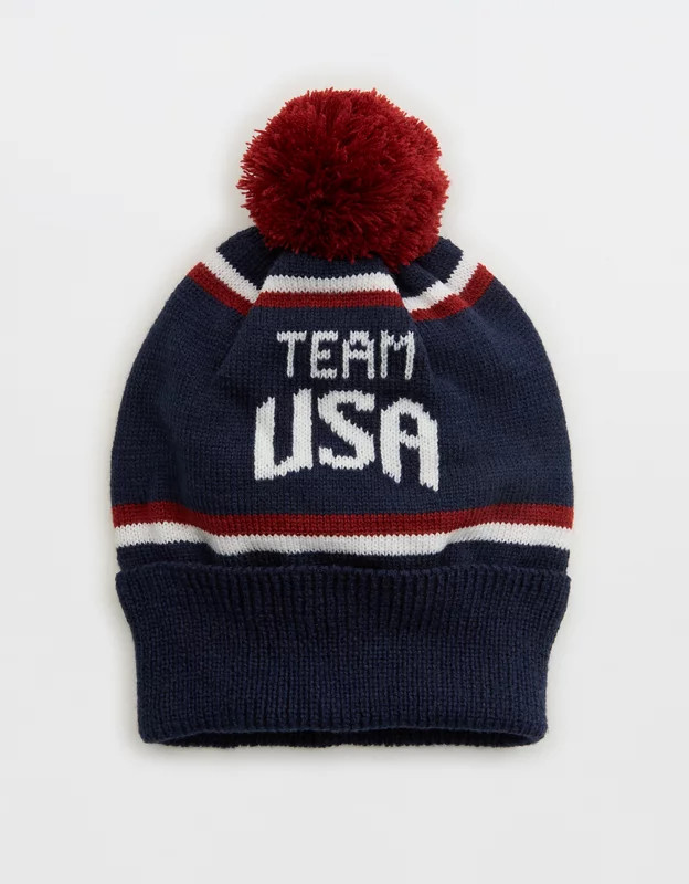OFFLINE By Aerie Team USA Collection Knit Pom Beanie | Aerie