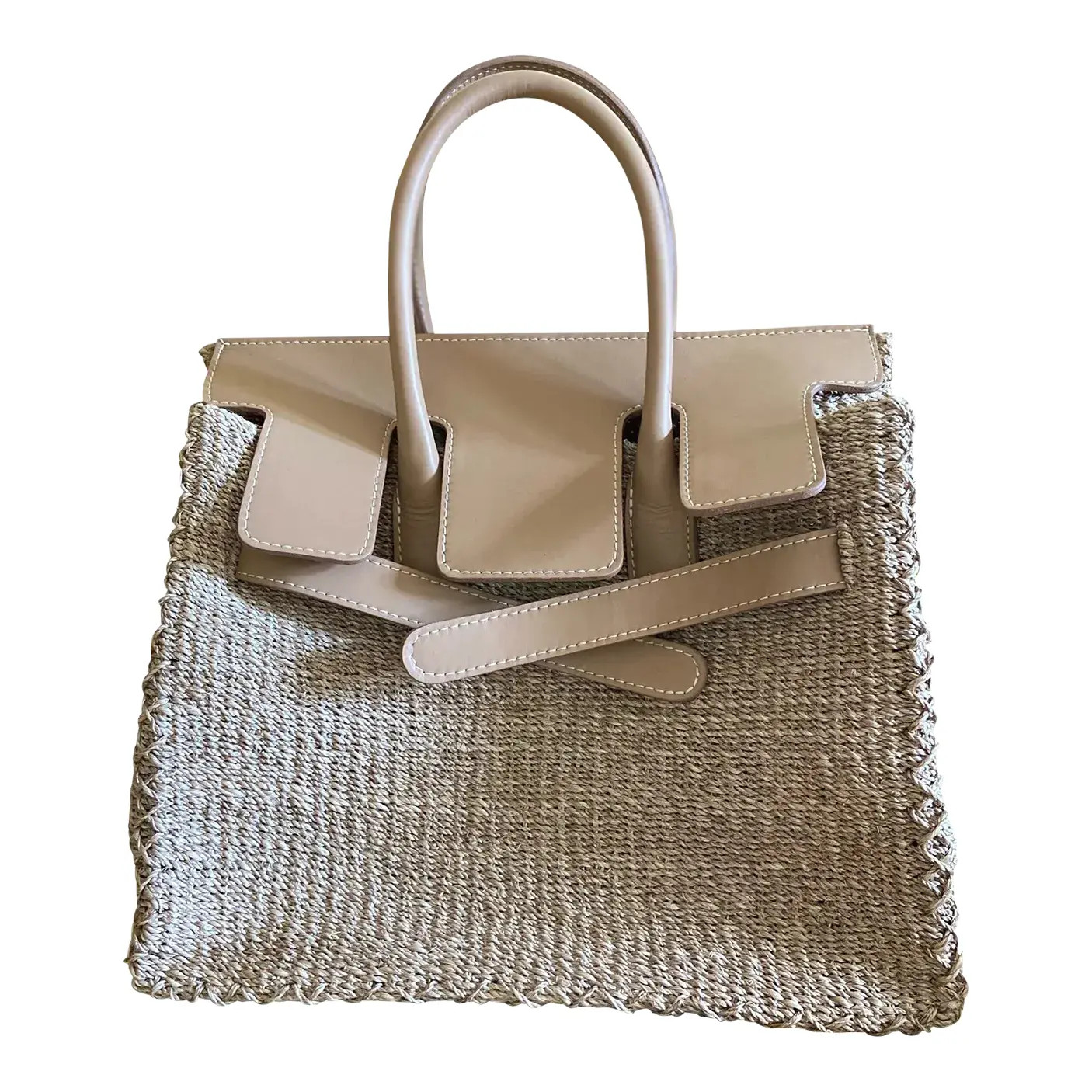 Seagrass Kelly Large Caramel Bag | Chairish