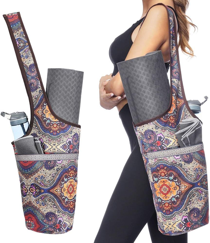 Ewedoos Yoga Mat Bag with Large Size Pocket and Zipper Pocket, Fit Most Size Mats | Amazon (US)