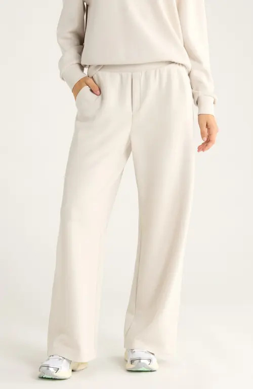 Zella Ultra Soft High Waist Straight Leg Pants in Grey Moonbeam at Nordstrom, Size Large | Nordstrom