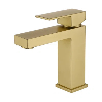 Bathroom Faucet In Gold - Geometric Shape And Stable Performance Contemporary For Sink Easy Cleaning | Wayfair North America