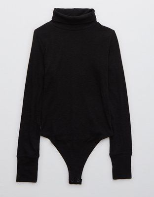 Aerie Ribbed Long Sleeve Turtleneck Bodysuit | American Eagle Outfitters (US & CA)