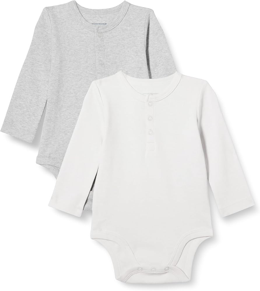 Amazon Essentials unisex-baby Long-Sleeve Henley Bodysuits | Amazon (US)