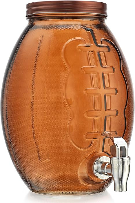 1 Gallon Football Shaped Drink dispenser, Glass Beverage Dispenser For Football Party & decoratio... | Amazon (US)