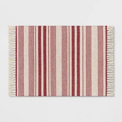 2'x3' Pet Tapestry with Fringes Woven Indoor/Outdoor Rug Red/Ivory - Threshold™ | Target
