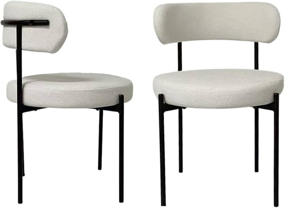 LivinVeluris White Dining Chairs Set of 2, Modern Dining Chairs Mid-Century, Round Kitchen Chairs... | Amazon (CA)