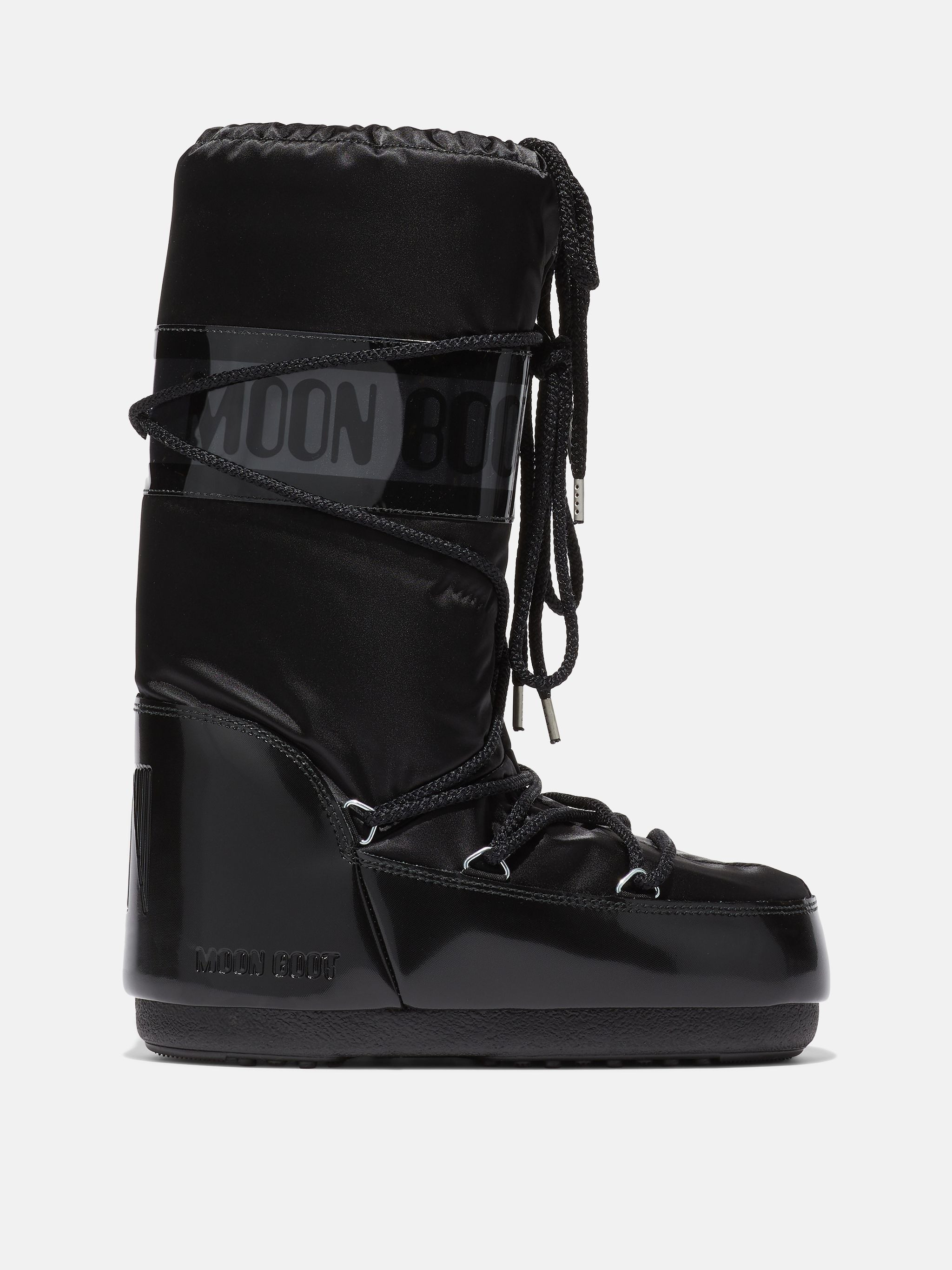 ICON GLANCE BLACK SATIN BOOTS | moon_boot