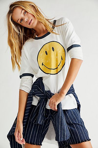 Classic Smiley Ringer Tee | Free People (Global - UK&FR Excluded)