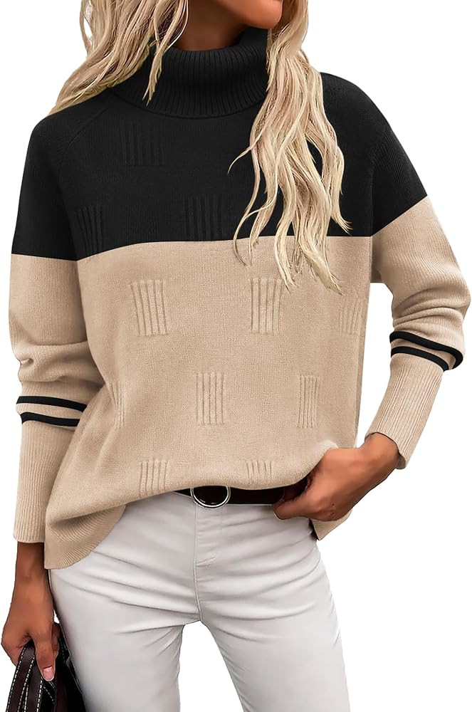 Ekouaer Women's Turtleneck Sweater Long Sleeve 2026 Fall Winter Knitted Top | Amazon (US)