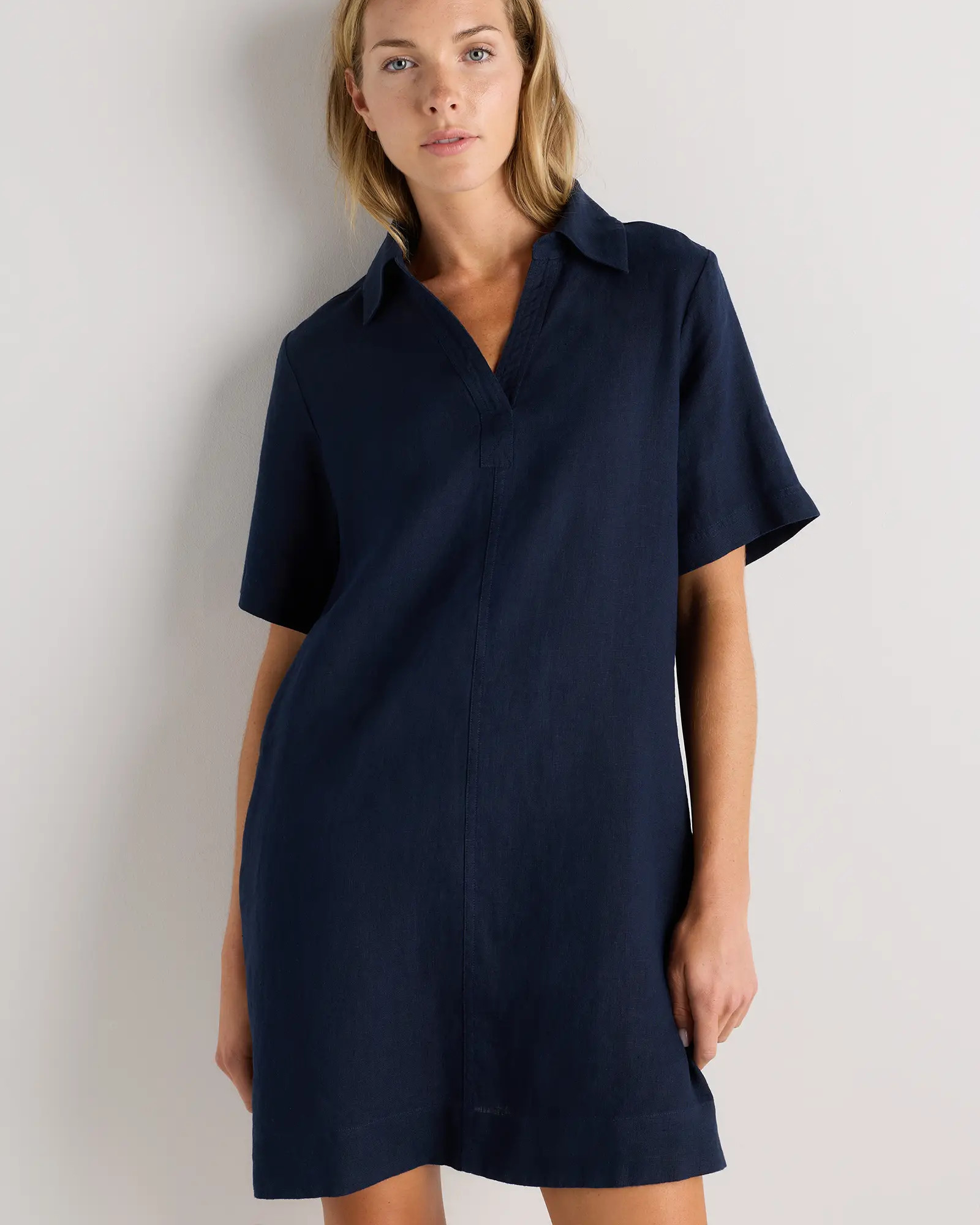 100% European Linen Popover Mini Dress | Quince