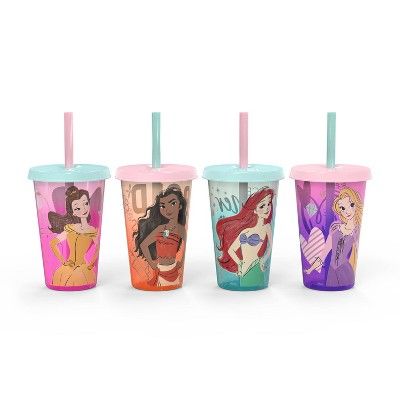 Disney Princess 16.5oz 4pk Plastic Color Change Tumblers -Zak Designs | Target