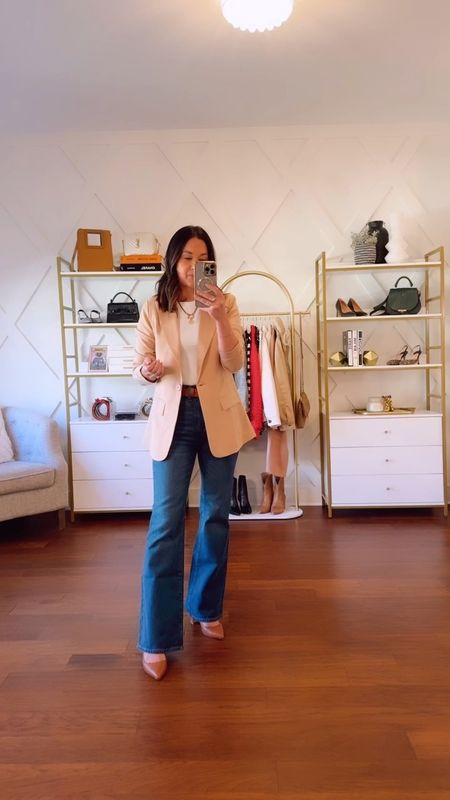 Spring blazer style tips - wearing xs - jeans under $30 - wearing size 0 petite length - use code blair40 for $40 off the most comfortable heels by Ally shoes 

#LTKsalealert #LTKstyletip #LTKSeasonal